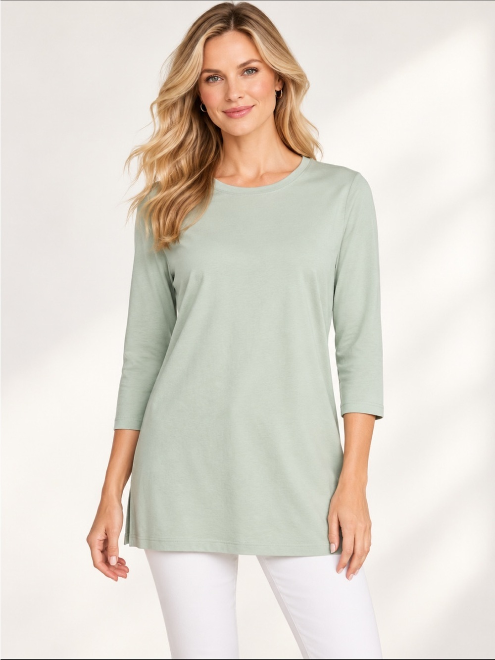 LandsEnd Women's 3Q Sleeve 100% Supima Cotton Tunic